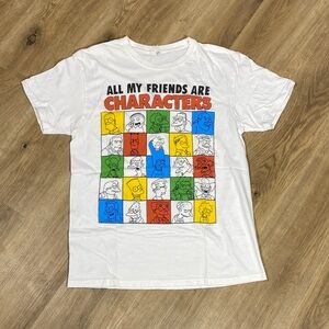 Vintage The Simpsons White Graphic T-Shirt